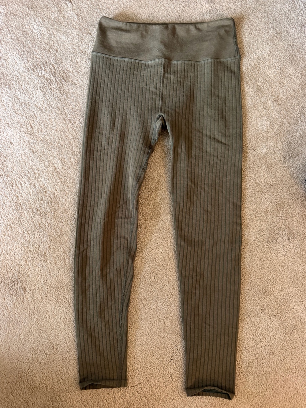 Fabletics Olive Ribbed High-Waist Leggings